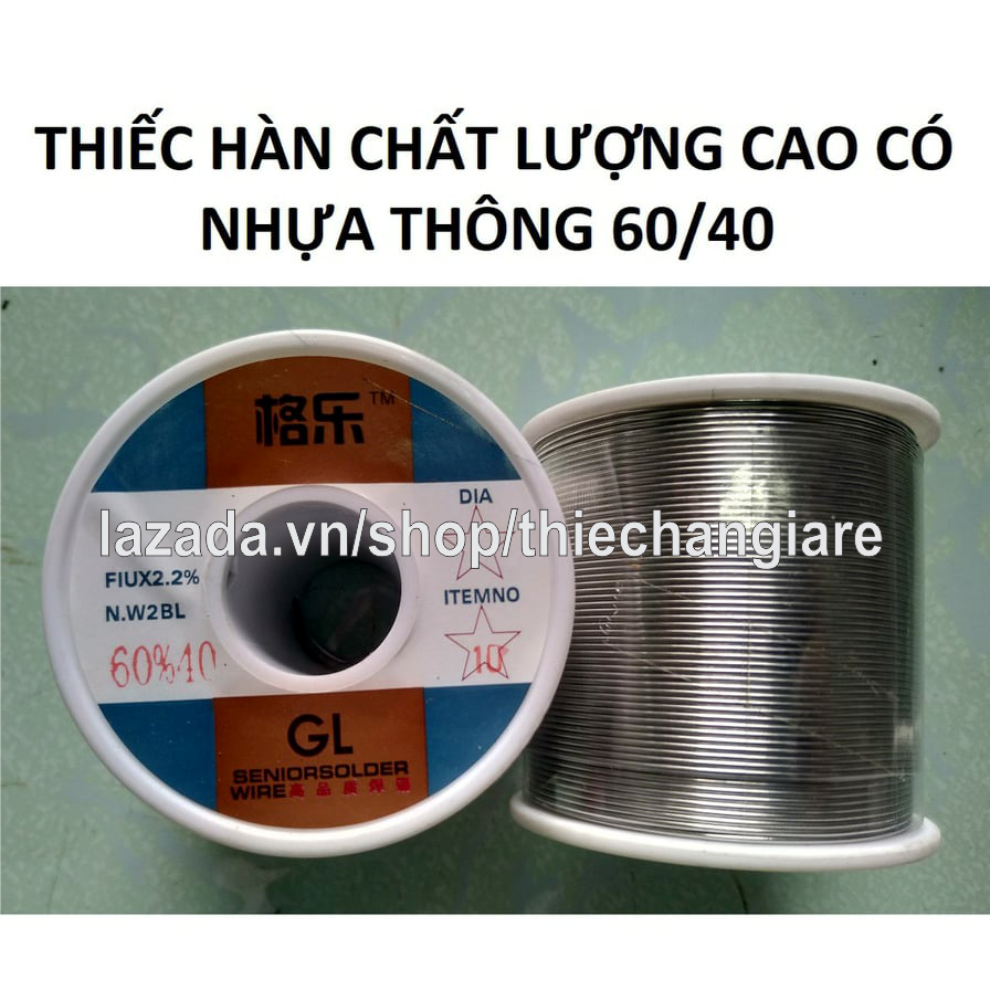 Thiếc hàn nhẹ nhiệt chất lượng cao có nhựa thông trong lõi loại 60/40 [ Thiếc hàn bán lẻ theo mỗi 5 mét | Tặng thêm 5 mét khi mua từ 35 mét trở nên ]
