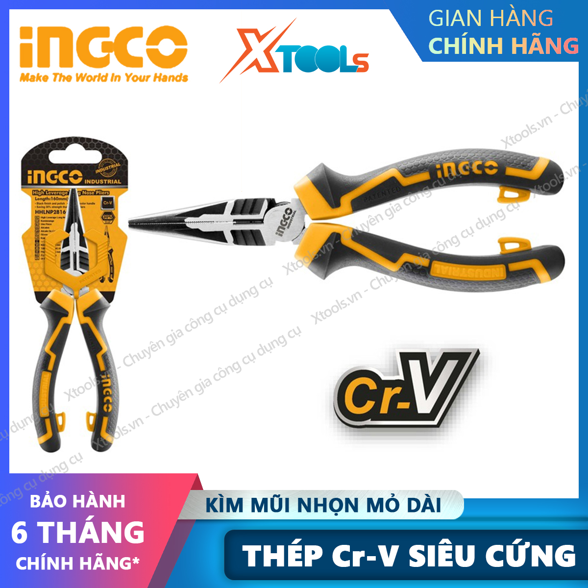Sharp nose pliers beak long high-grade ingco size 6 "8" nippers beak pointed steel CR-V rustless lightning warping insulated handles save 30% strength [Xtool] [xsafe]