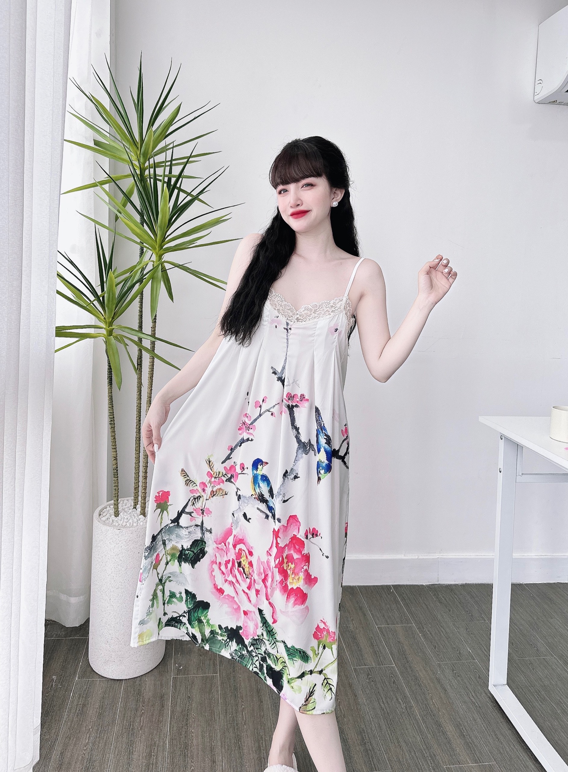 [HCM]VN1401 ĐẦM  XẾP LY HỌA TIẾT DỄ THƯƠNG