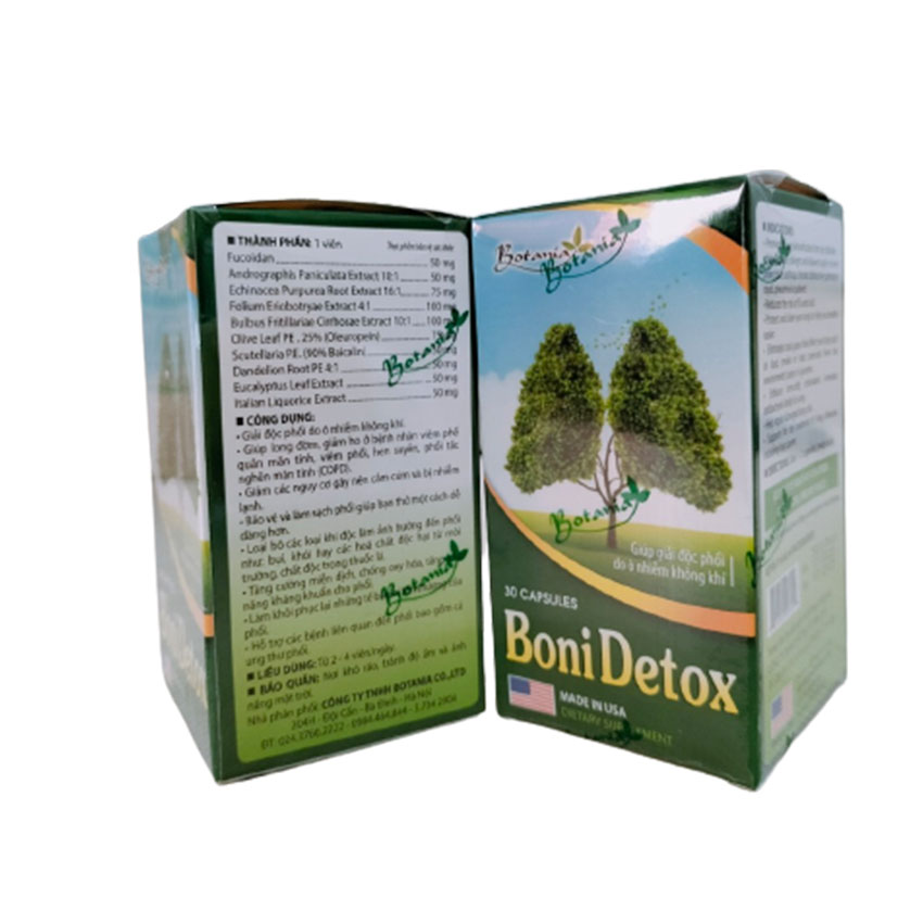 BoniDetox - Giúp Giải Độc Phổi & Ngừa Un.g T.hư Phổi (HỘP 30 VIÊN)