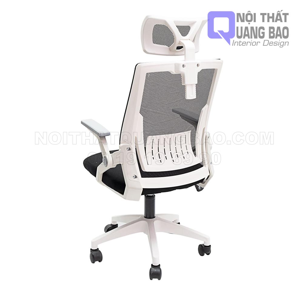 Ghế 873 lưng nệm lưới , khung nhựa pp cao cấp, chân nhựa nylon có bánh xe di động và có tựa đầu