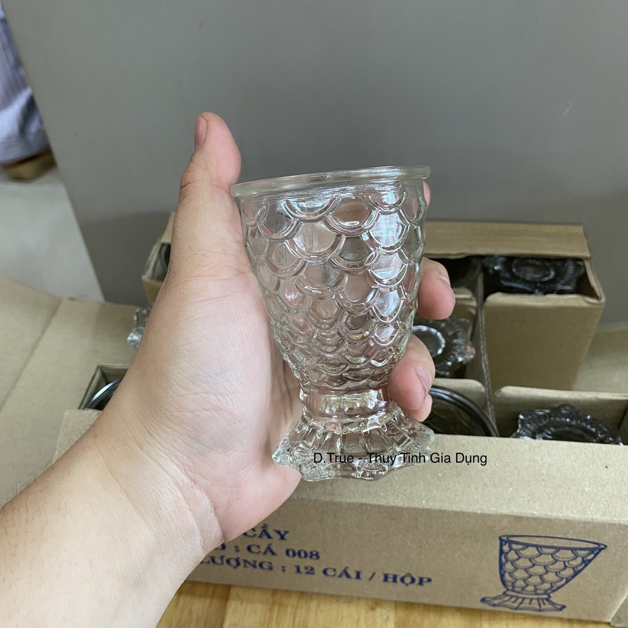 [Ly Đèn Cầy / Ly Đựng Nến] Hộp 12 Ly Cá 008 (100ML) Thủy Tinh