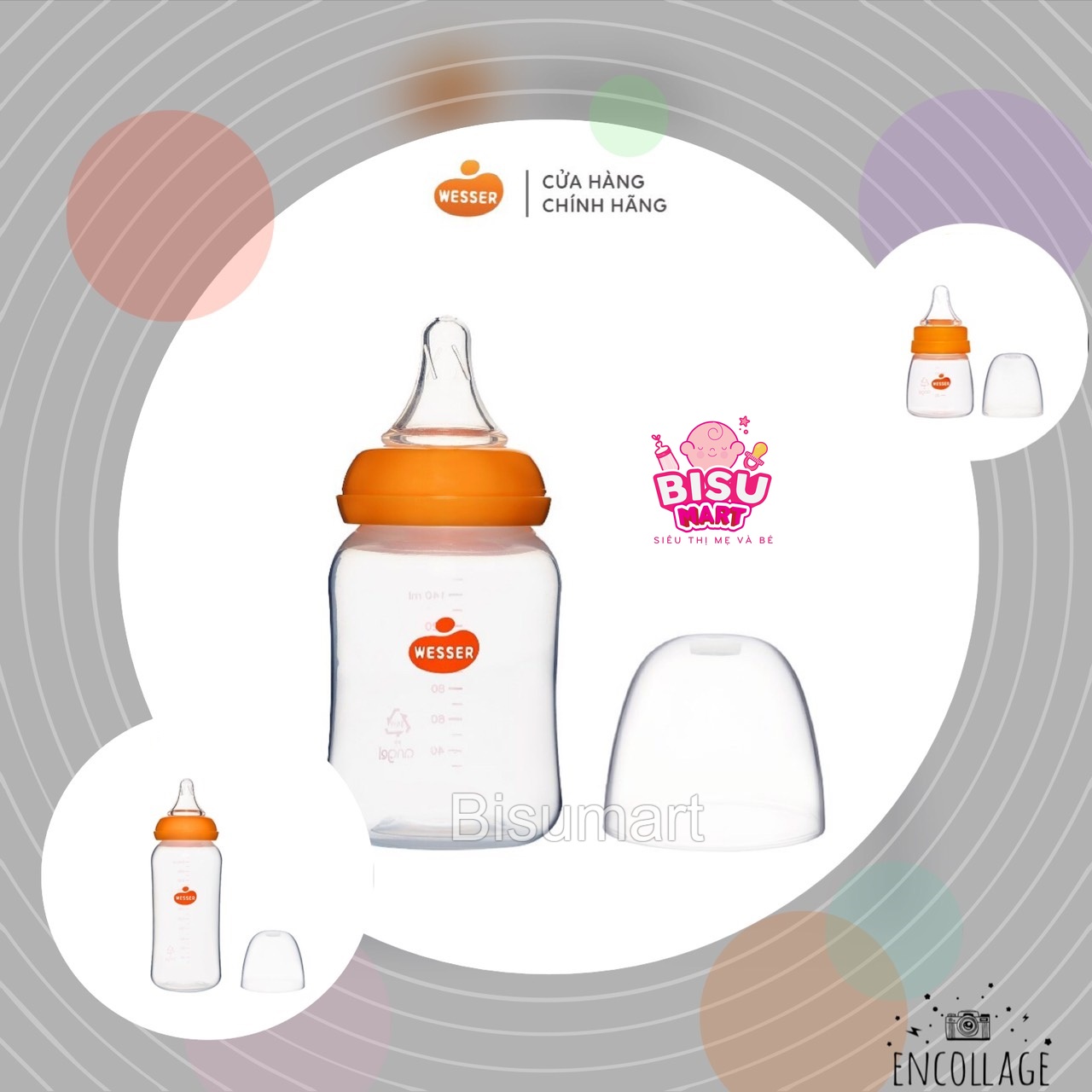 Bình Sữa Wesser Cổ Hẹp PP Mẫu mới 60ml - 140ml - 250ml