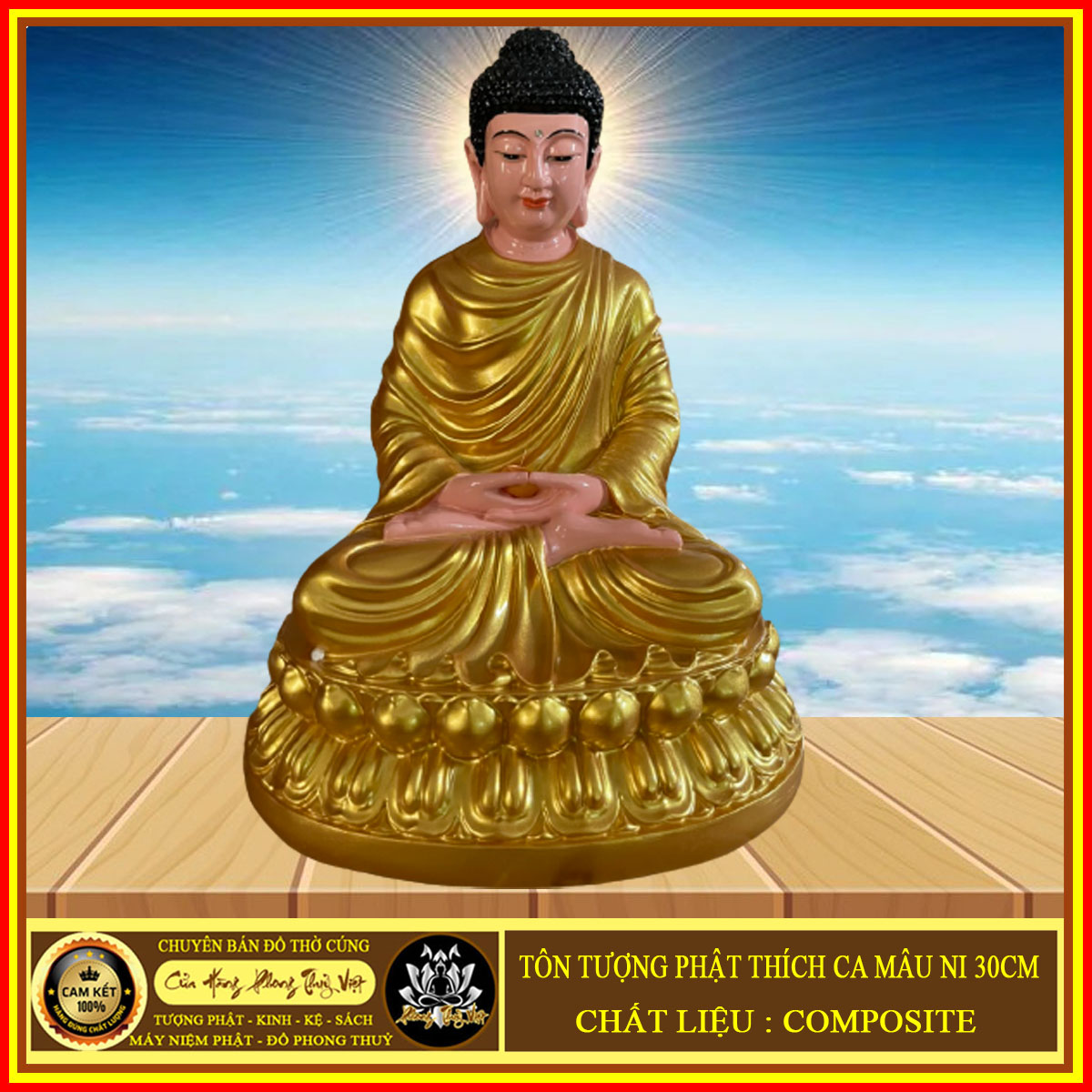 Tượng phật bổn sư thích ca mâu ni - cao 30cm