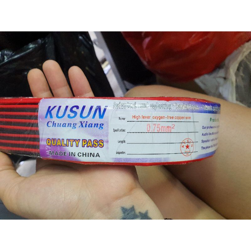 Dây điện đôi đỏ đen 0.75mm quận 100m