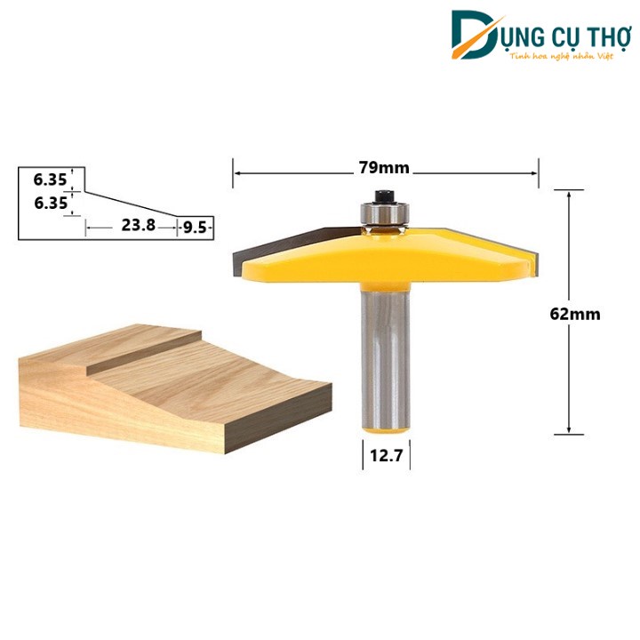 Mũi phay huỳnh ván vát tủ bếp vàng MUWANG