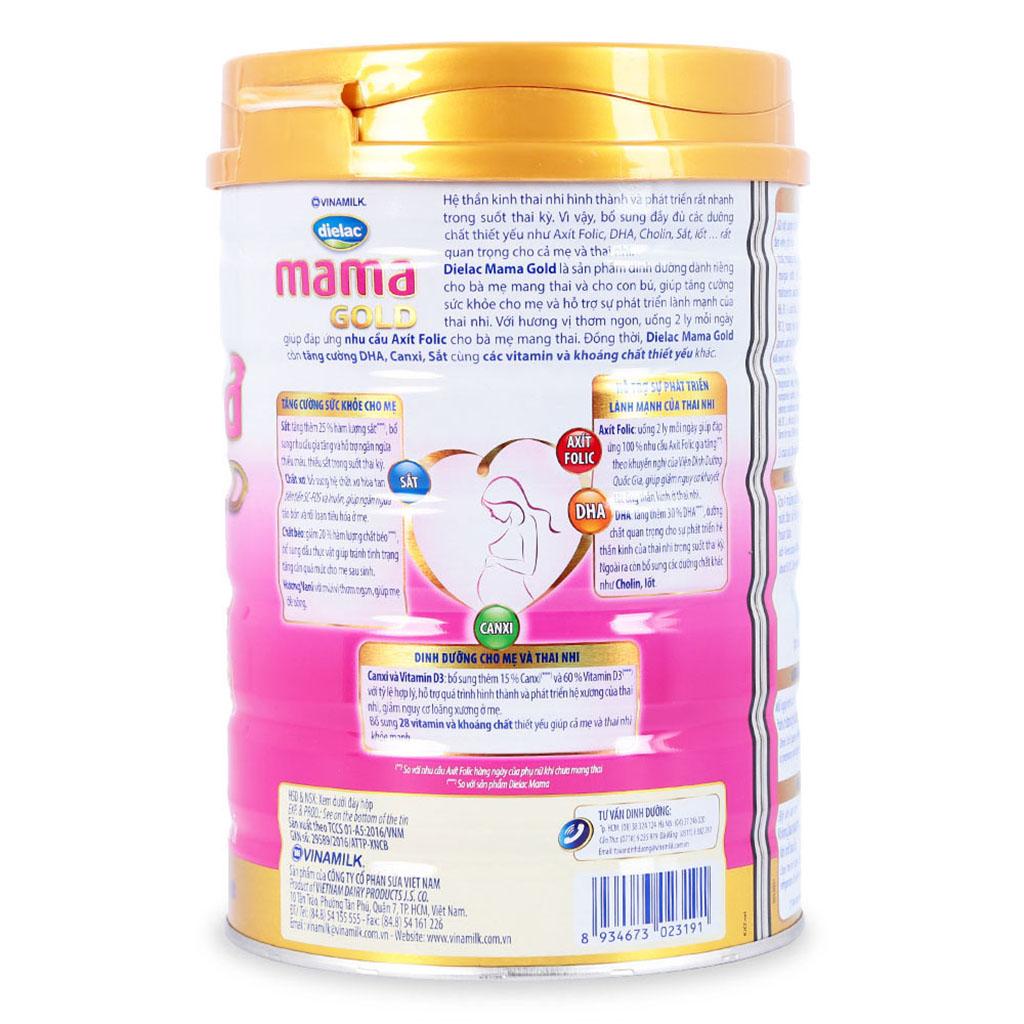 Sữa Bột Vinamilk Dielac Mama Gold Hương Vani Hộp 900g (Dinh dưỡng dành cho bà mẹ mang thai và cho con bú)