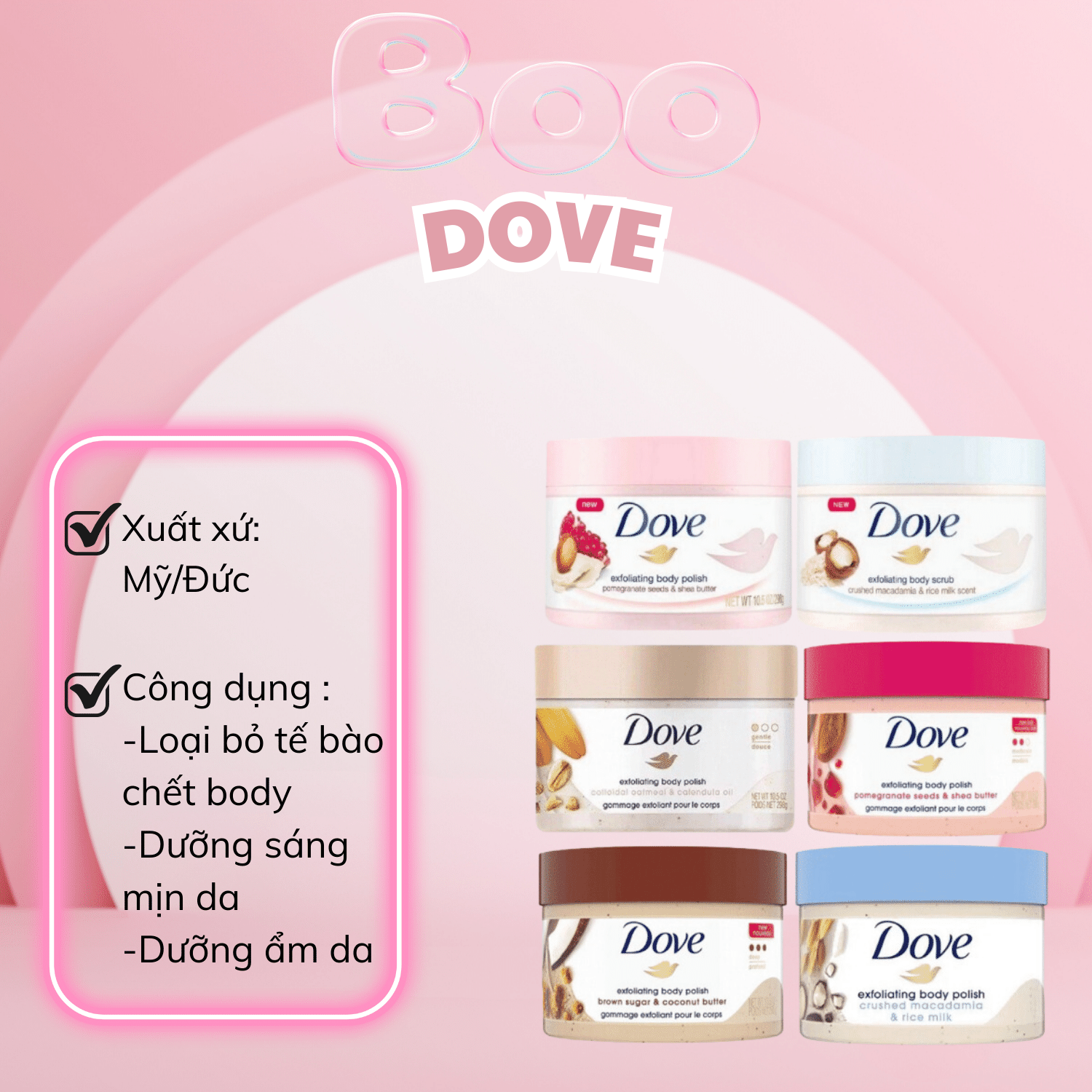 [GIẢM 5% ĐƠN 129K] TẨY TẾ BÀO CHẾT DOVE