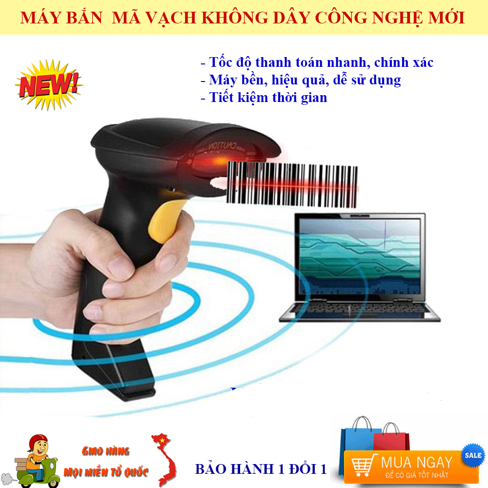 Máy Bắn Mã Vạch, Máy Quét Mã Vạch Không Dây Cao Cấp, Máy Quét Mã Vạch. Máy Scan Cực Nhanh, Quét Mã Vạch Hàng Hóa,, Nhỏ, Gọn, Tiện Dụng, Công Nghệ Laser Tiên Tiến ,Nhanh Chóng , Hiệu Quả- Chính xác , Tiết Kiệm. Bảo Hành 1 Đổi 1 , Hãy Mua Ngay!