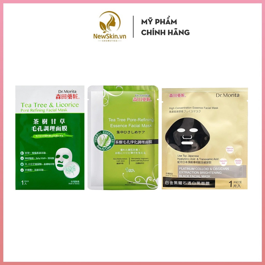 Mặt nạ Dr.Morita Tea Tree & Licorice (xanh lá) (Miếng)