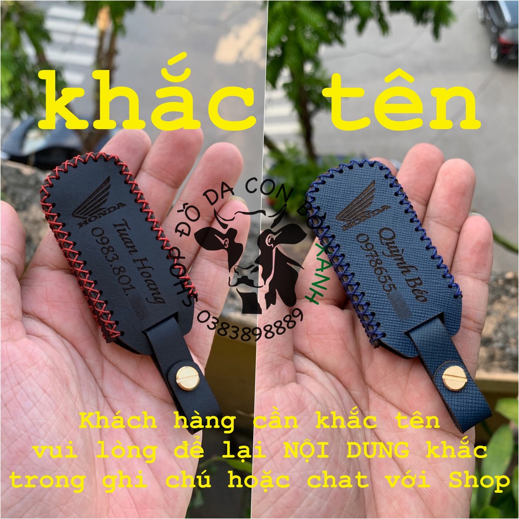Bao Da Chìa Khóa Honda Vision 2021 handmade da thật (phom mới)