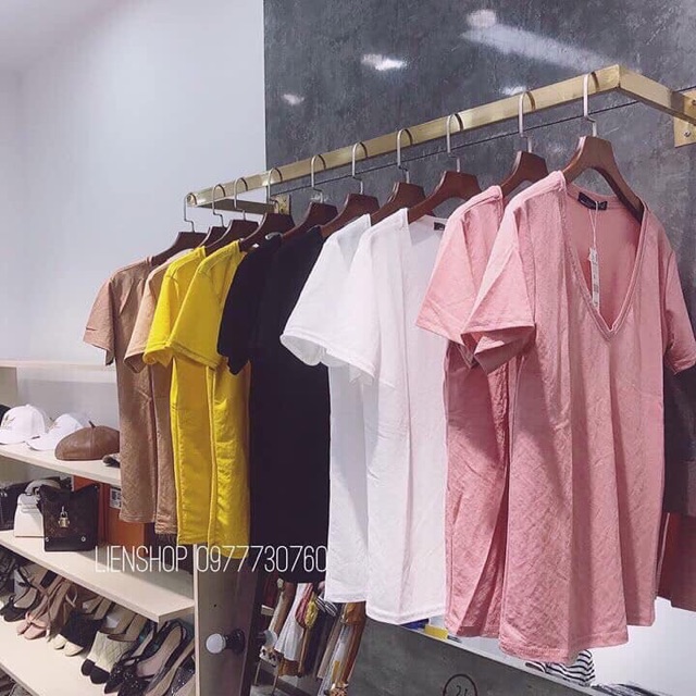 Áo Phông Nữ Cổ Tim Chất Liệu Phông Giấy Siêu Mát