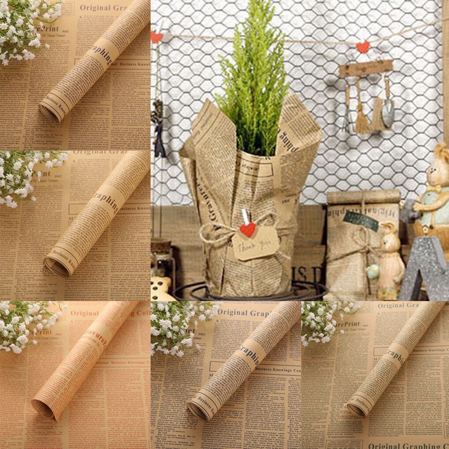 Giấy gói quà vintage sét 10 tờ