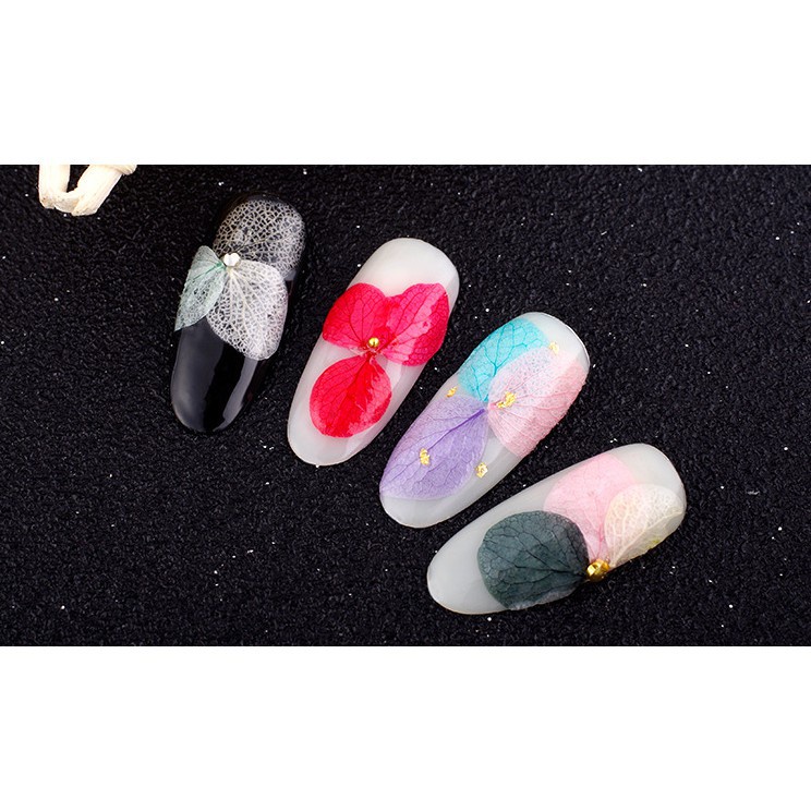 Hoa khô lụa cánh to trang trí móng, hoa khô lụa ẩn gel/bột MOON NAIL