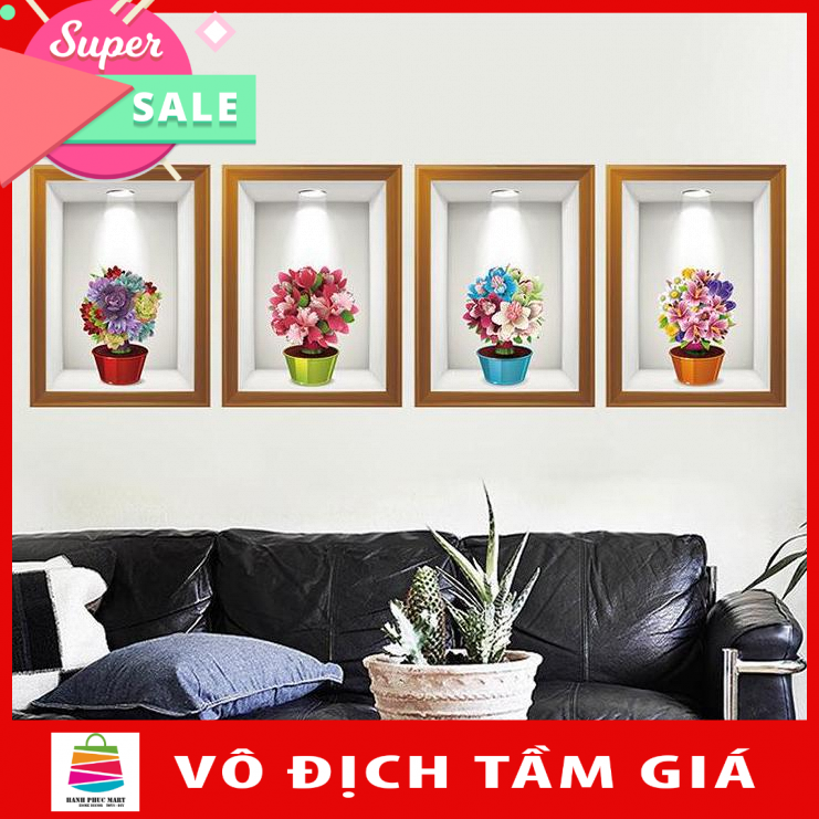 Decal dán tường LỌ HOA CẨM TÚ CẦU