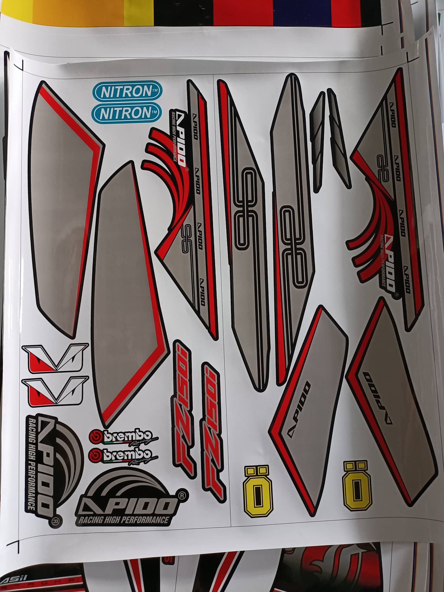 tem rời fz150i đen xám đỏ