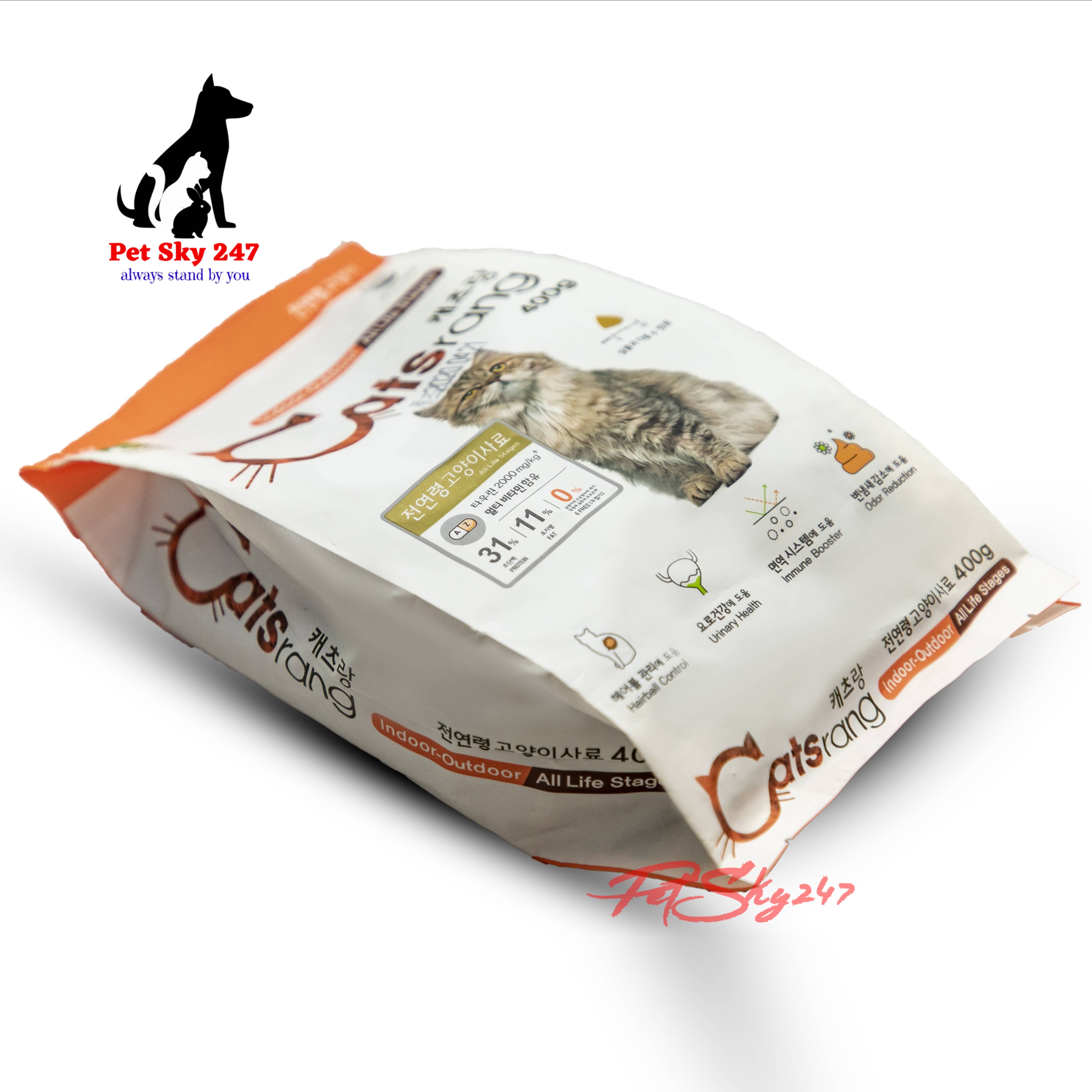 [HCM]Thức Ăn Hạt Cho Mèo Mọi Lứa Tuổi Catsrang Gói 400g