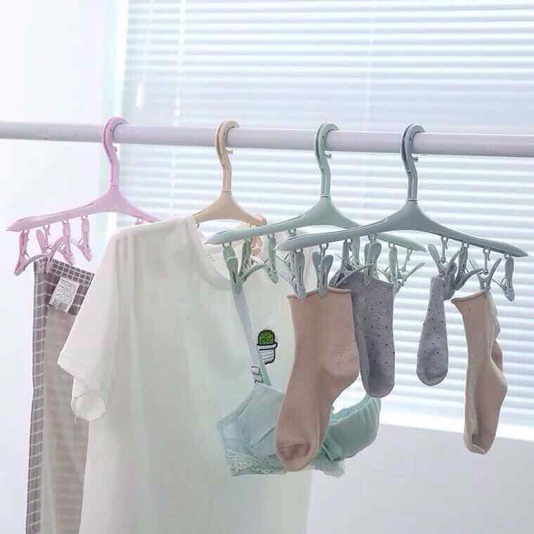 Móc Phơi Quần Áo 8 Kẹp Hàng Xuất Nhật (Dạng Móc Áo).