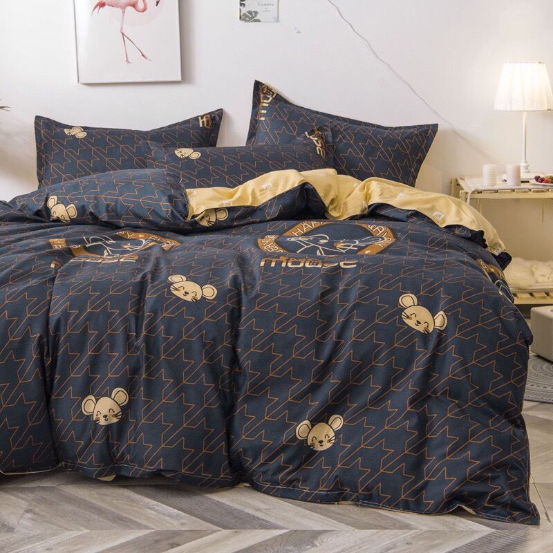 Trọn Bộ 4 Món Cotton Poly Nhập Mẫu MIKEY MOUSE