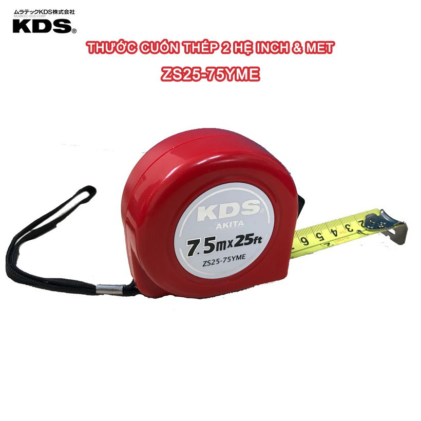 Thước cuộn Nhật Bản KDS 2 hệ Inch + Met (in 2 mặt)