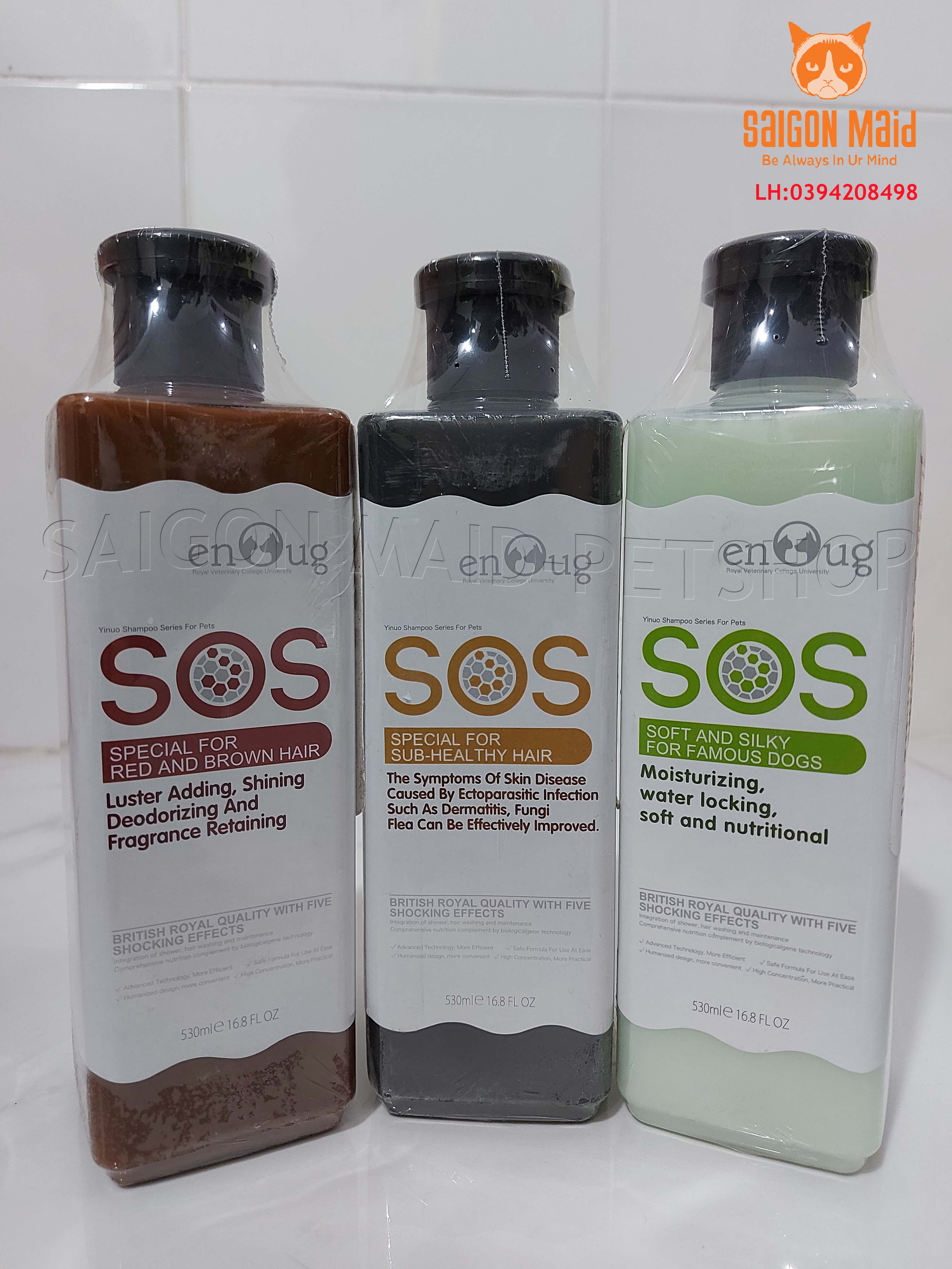 ( HSD 2027) Sữa tắm phục hồi da lông SOS đen (530ml)