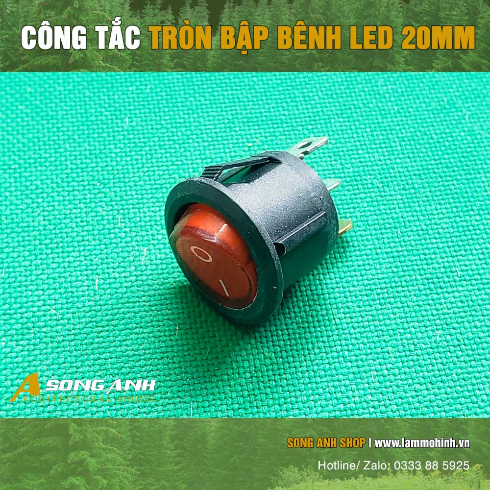 Công tắc tròn bập bênh LED 20mm ( 1 bịch 2 cái )