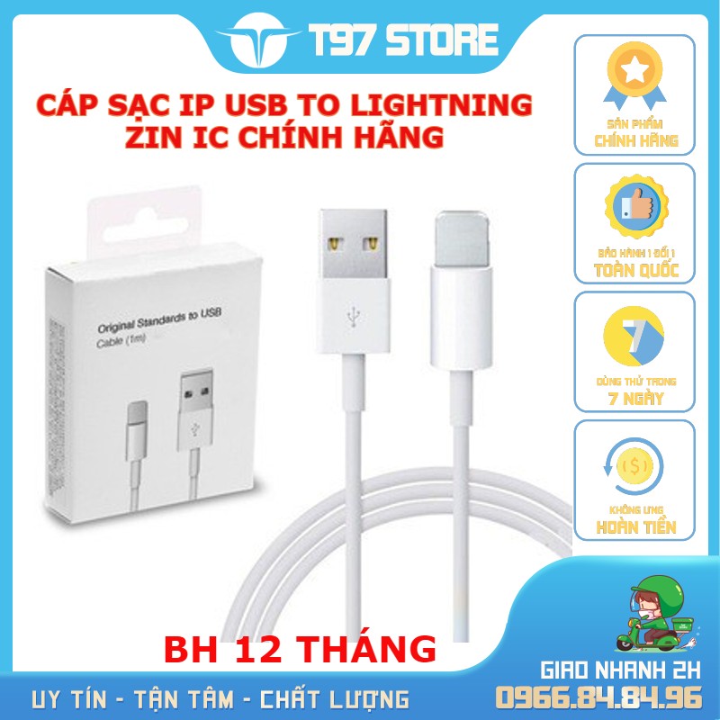 [BH 12 THÁNG] Cáp Sạc Ip Zin IC Chính Hãng Cổng Lightning