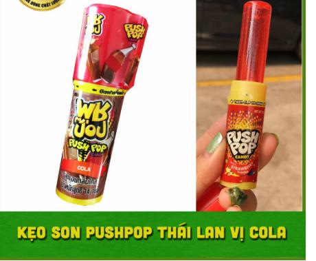[siêu rẻ] Combo 2 kẹo son môi PUSH POP Mỹ bản Thái Lan
