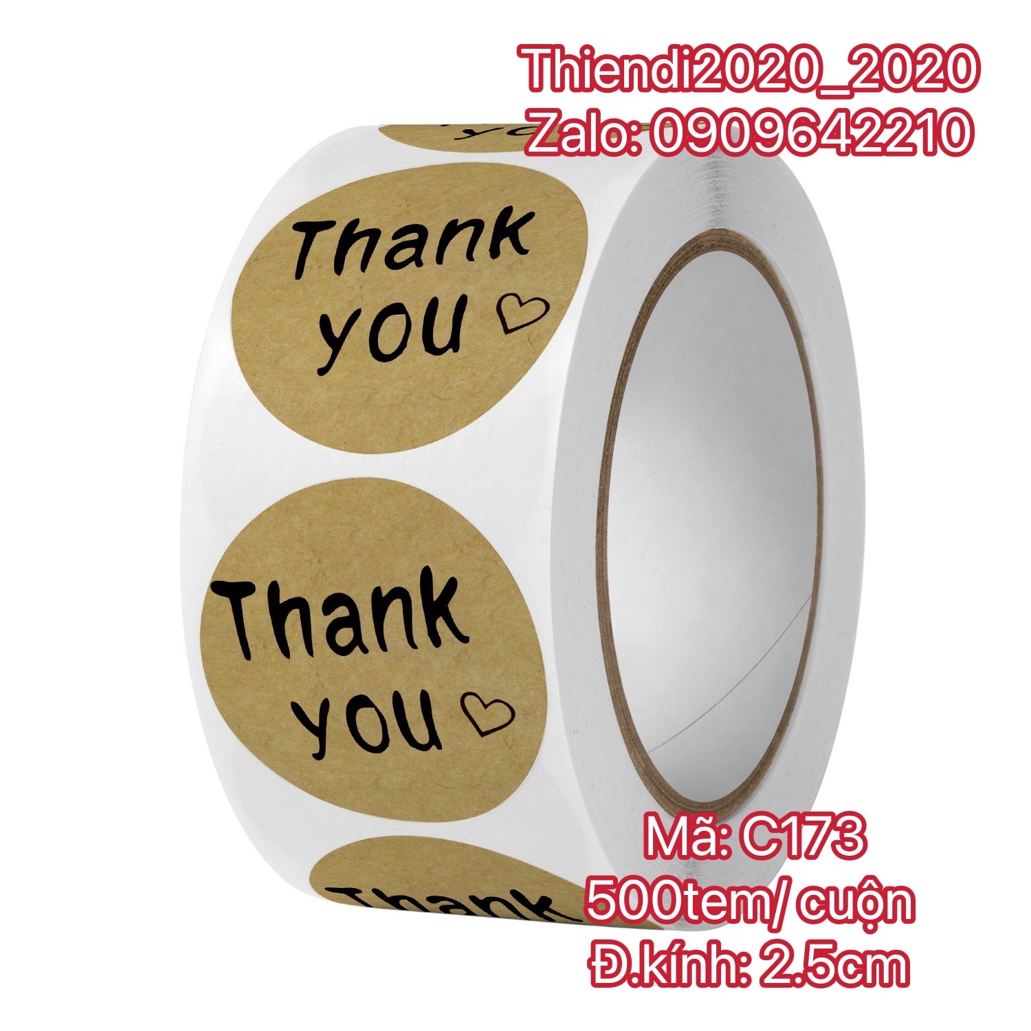 Tem_sticker-tem chữ " thank you" >