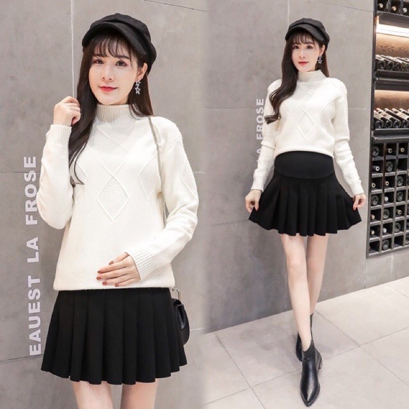 Chân Váy Bầu Xếp Ly Cho Mẹ Bầu