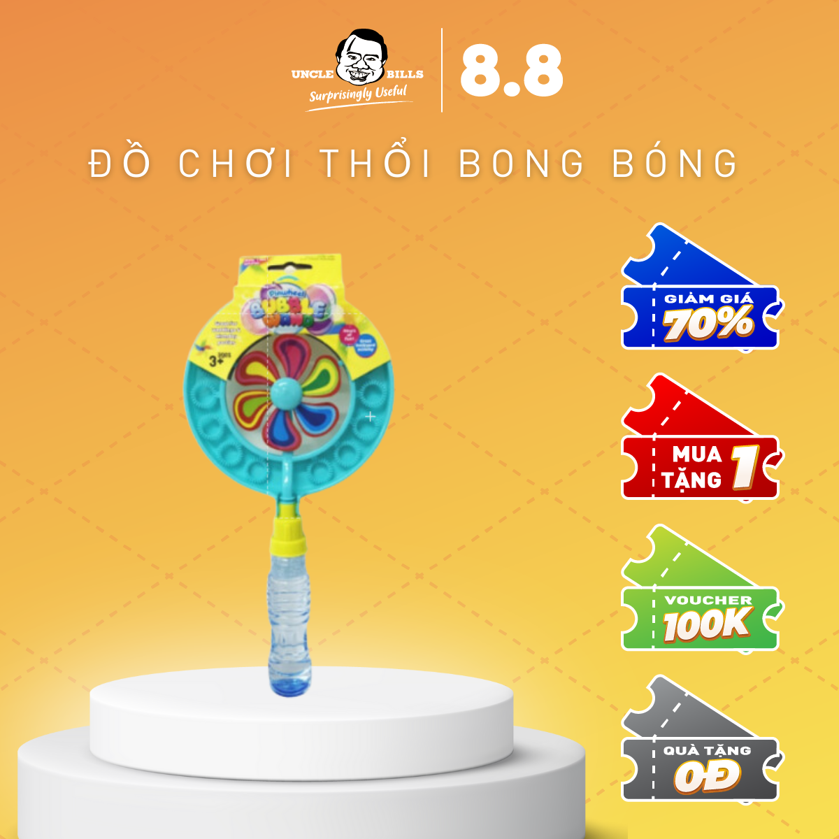 Đồ chơi thổi bong bóng hình chong chóng/cái uncle bills tm0923