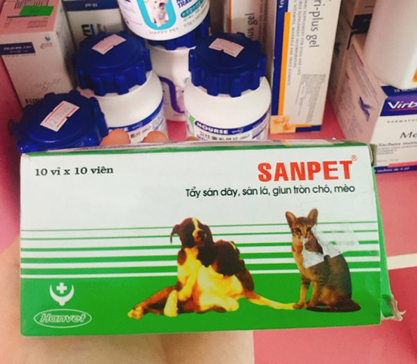 Thuốc tẩy giun sán cho chó mèo Sanpet (1 viên)