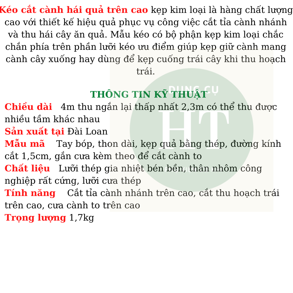 ( Kèm lưỡi cưa ) Kéo cắt cành hái quả