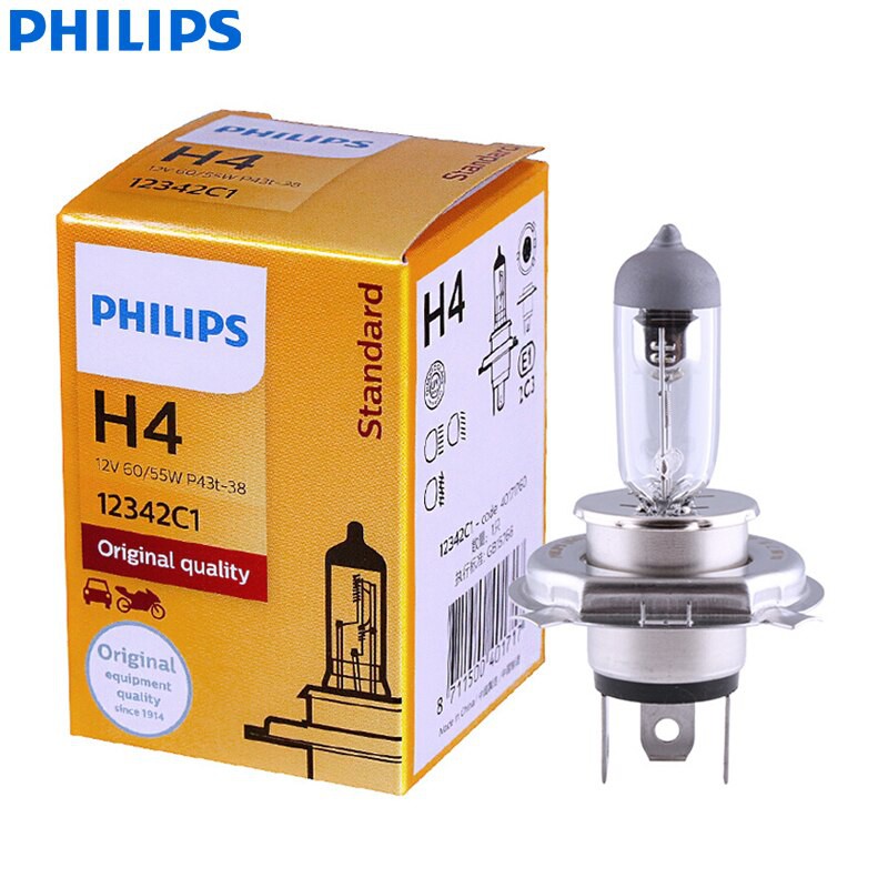 Bóng Đèn Pha Philips 12V55W Công Nghệ Halogen Chân H4,H7