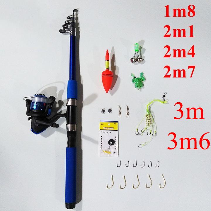 Bộ Cần câu 1m8 - 2m1 - 2m4 - 2m7 kèm set phụ kiên siêu hấp dẫn big sale
