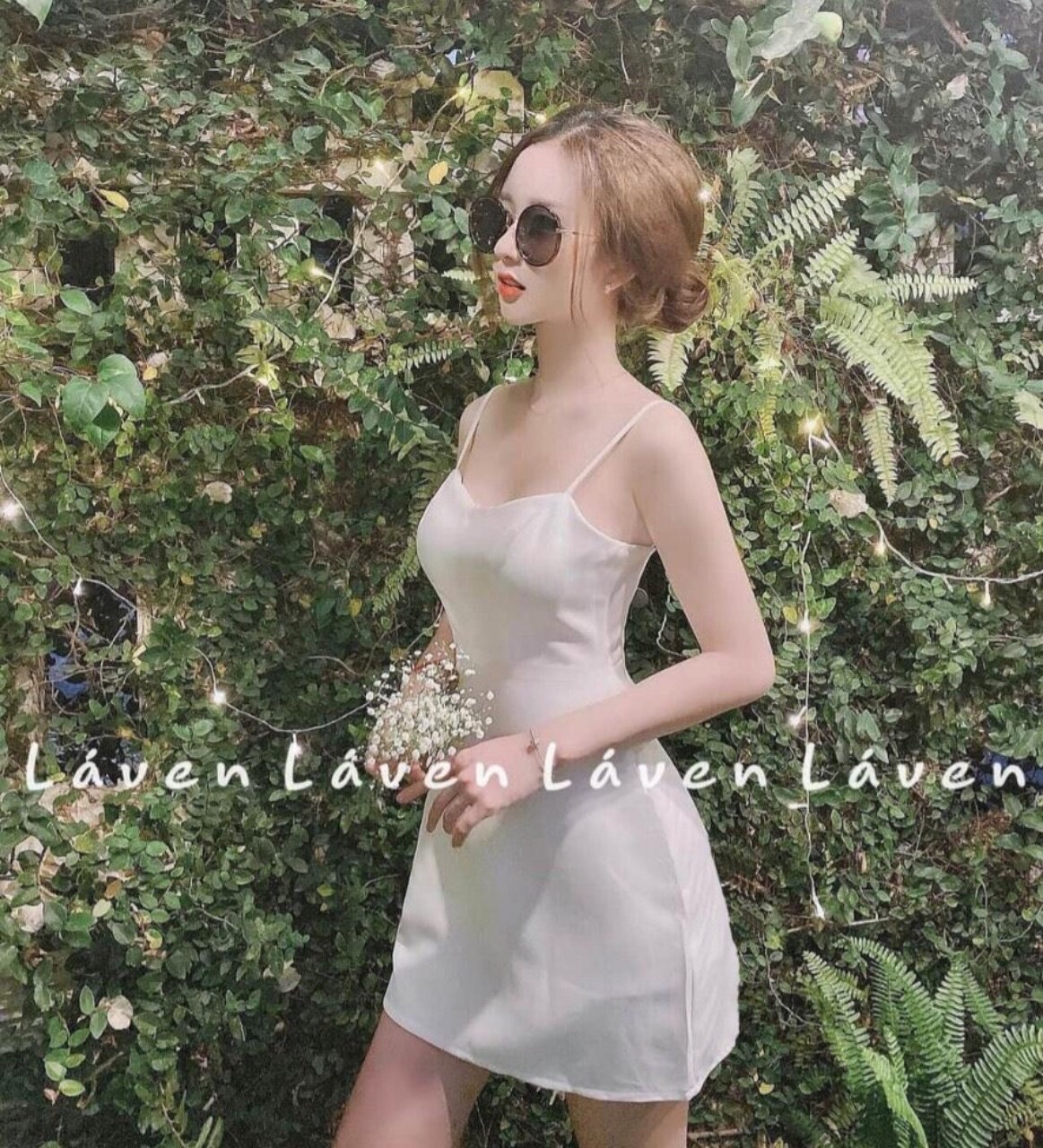 Đầm nữ hai dây trơn vải voan có mod ngực