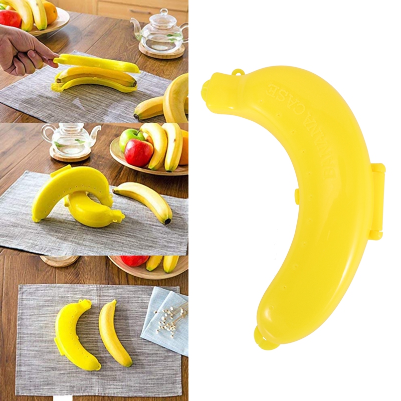 Cute Fruit Banana Protector Box Holder Case Lunch Container Storage Banana Case Kitchen Tools Plastic