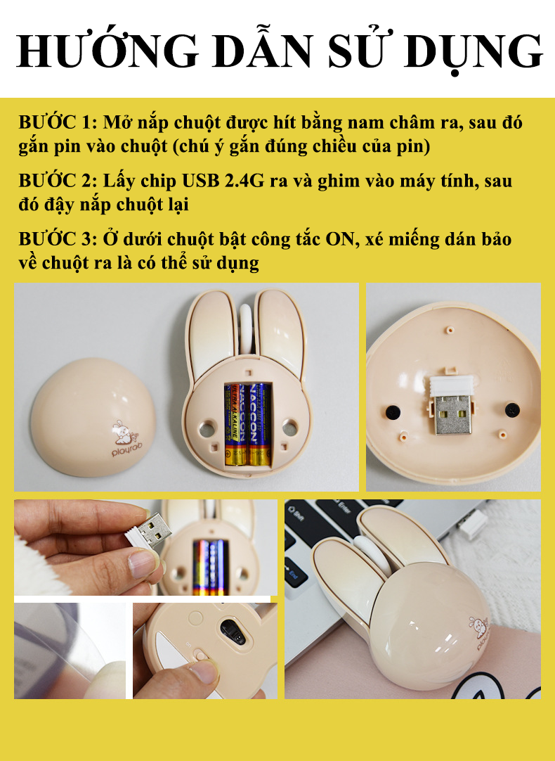 Chuột không dây tai thỏ MOFII M6
