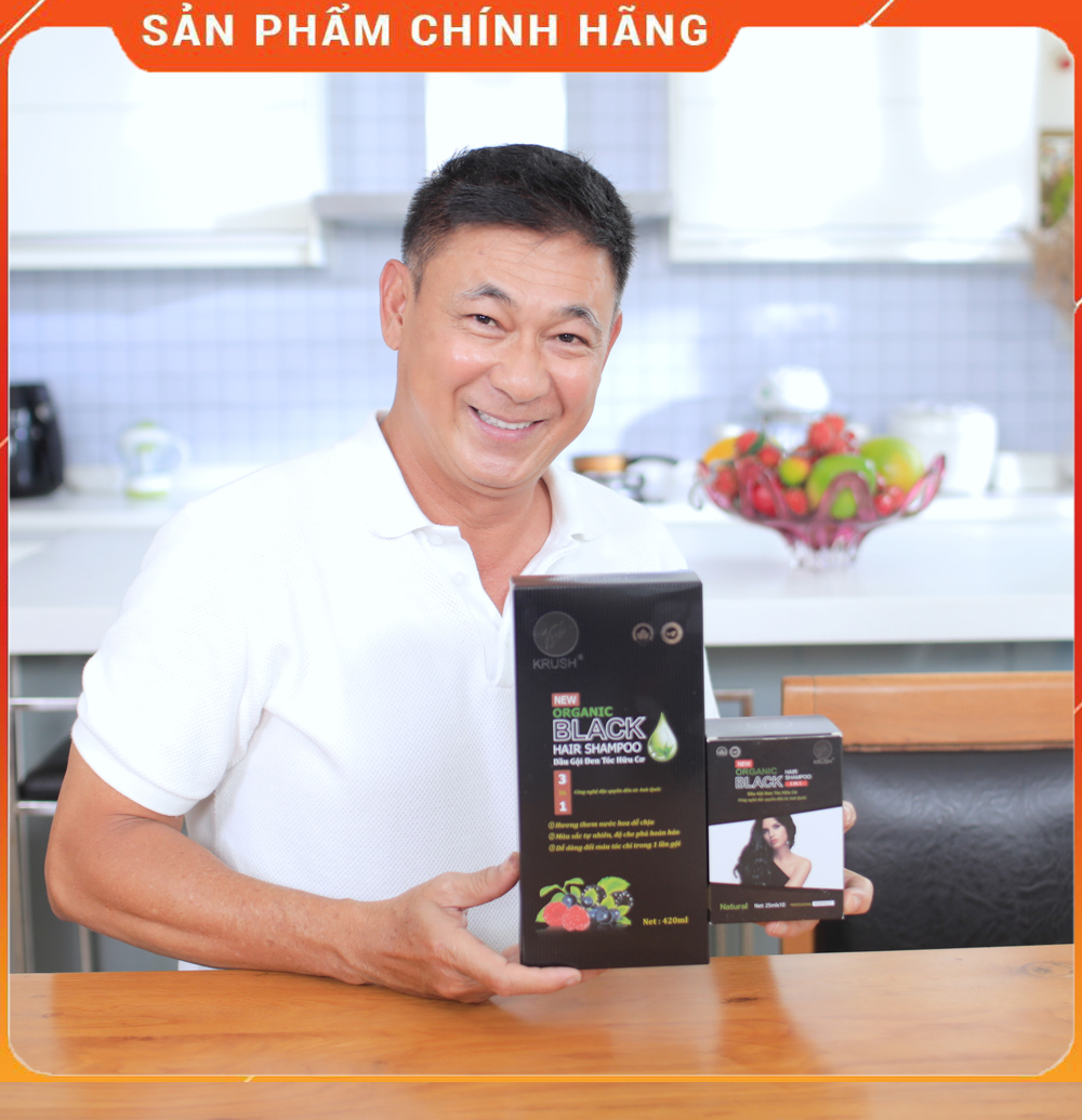 Dầu gội đầu phủ bạc đen tóc Krush Anh Quốc (Tặng lược nhuộm tóc)