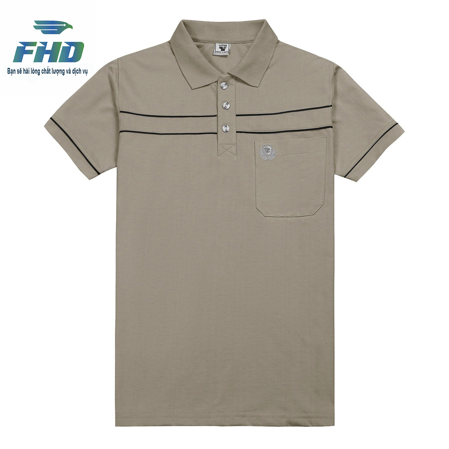 Áo thun nam có cổ trung niên chất vải dày cotton thoáng mát và có túi màu sắc nhã nhặn bền màu FHDA001_2
