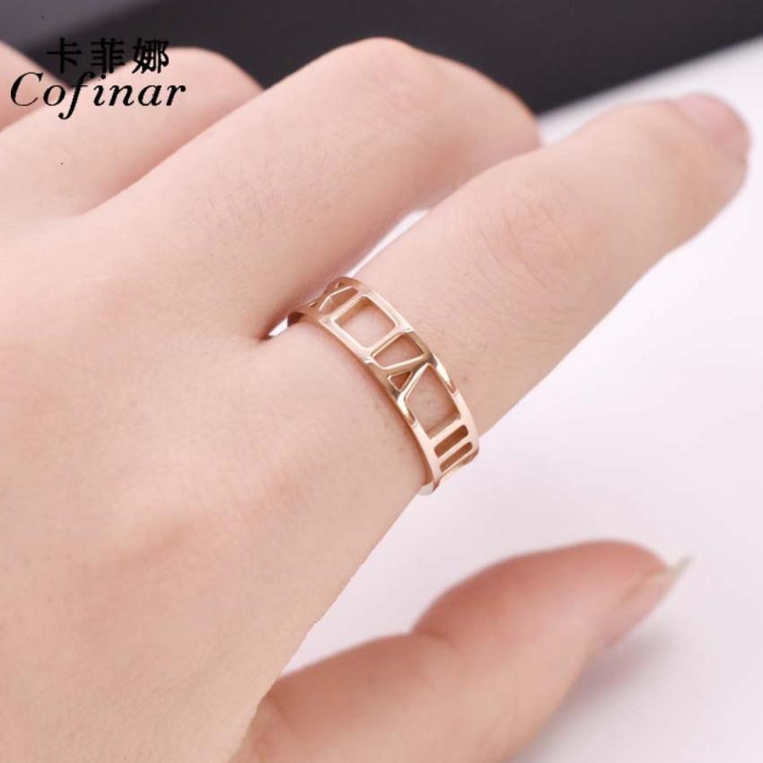 Nhẫn Số La Mã Titan Không Đen TT 0207