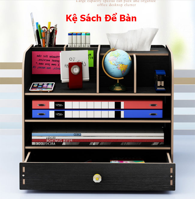 Kệ Sách Gỗ Mini Để Bàn Làm Việc