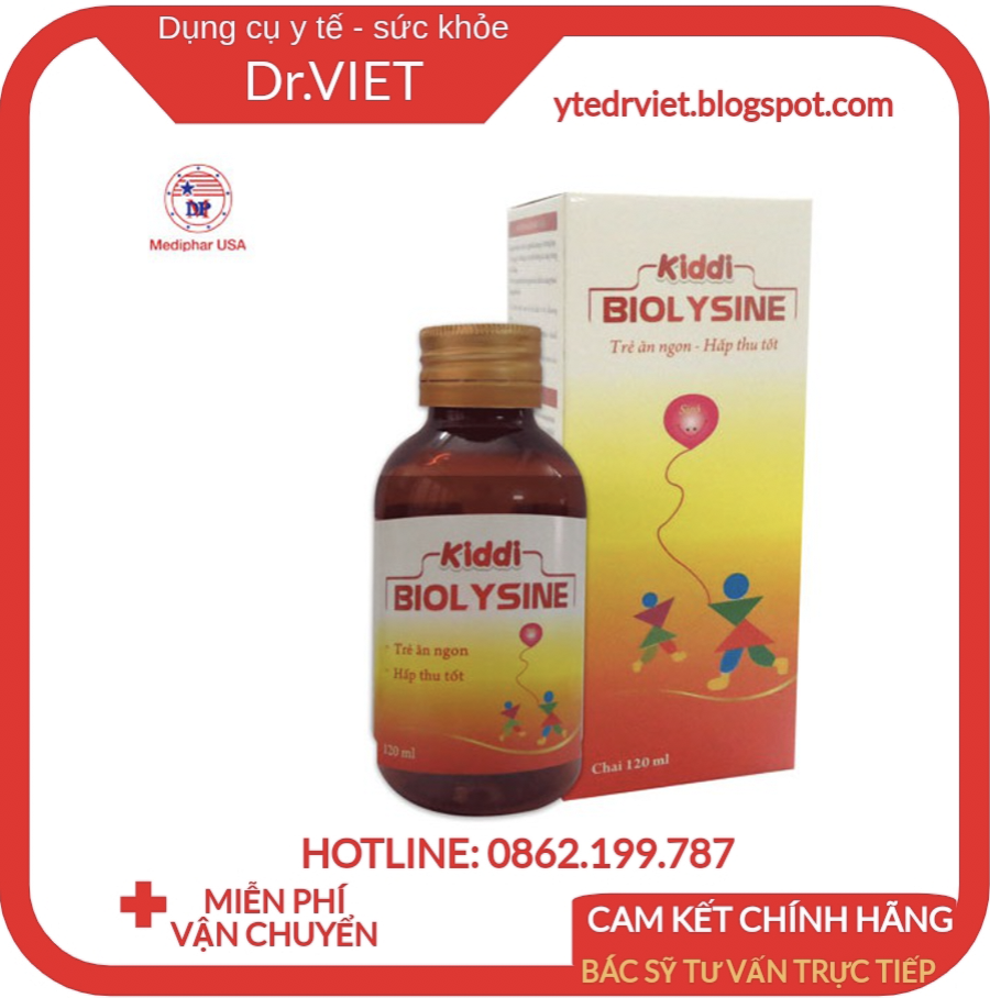 [HCM]Siro Kiddi Biolysine chai 120ml hỗ trợ tăng cường miễn dịch vitamin B1 B6 kẽm lysin giúp bé ăn ngon miệng trẻ em gầy yếu biếng ăn suy dinh dưỡng cần tăng cường sức đề kháng trẻ em và người lớn bị suy giảm miễn dịch