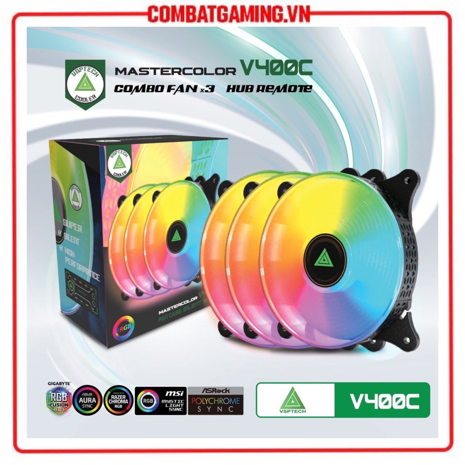 Kit 3 Fan VSP V400C LED RGB