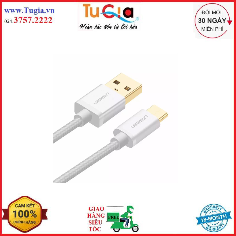 Cáp USB A 2.0 sang TypeC UGREEN 20812 - Hàng chính hãng