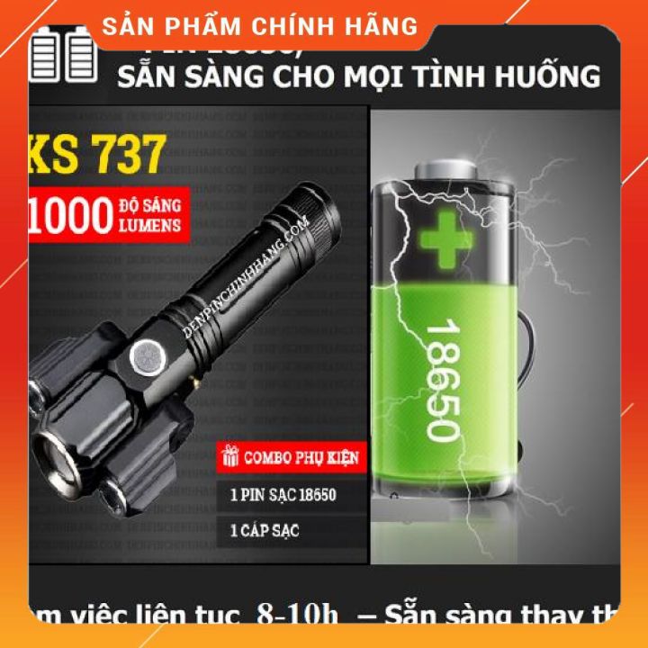 Đèn bin siêu sáng led 3 chế độ - đèn pin siêu sáng