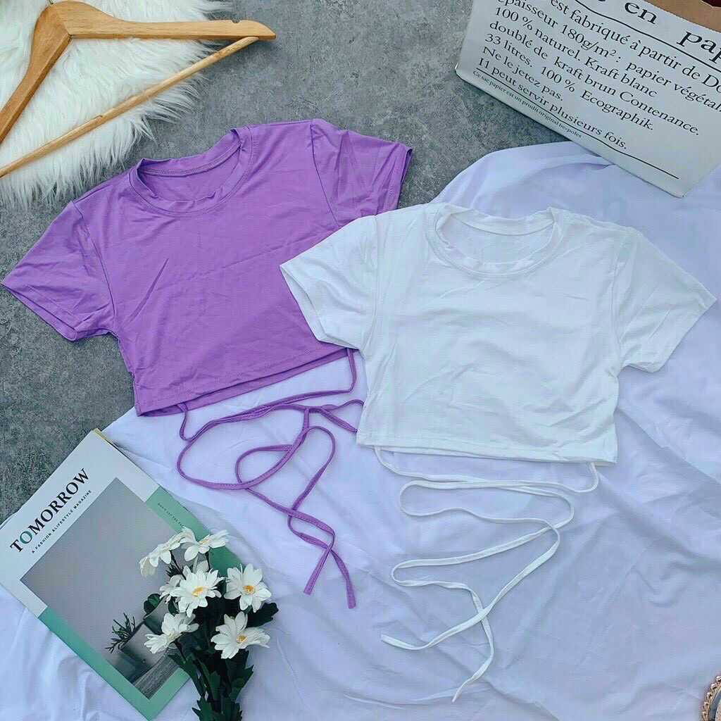 ÁO CROPTOP DÂY BO EO