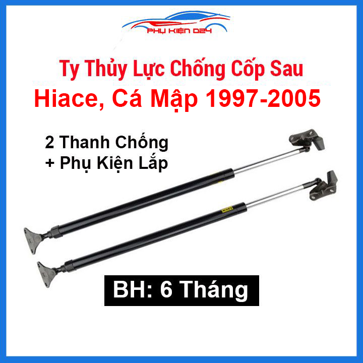 Bộ 2 ty thủy lực, ben hơi chống cốp sau ô tô hiace , cá mập 1997-2005 kèm phụ kiện lắp
