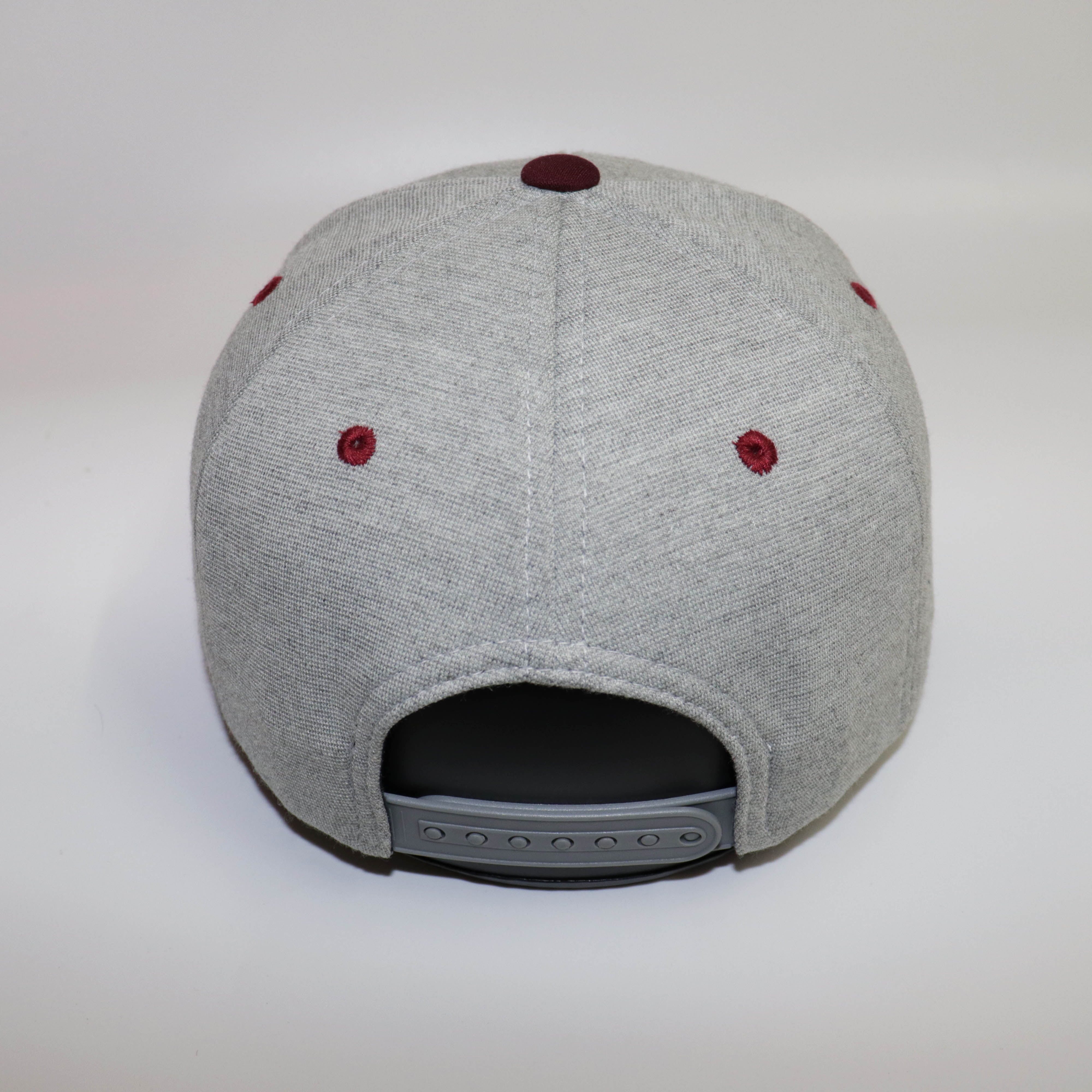 Nón Snapback NHS Xám  Kết Đỏ Đô BT001.
