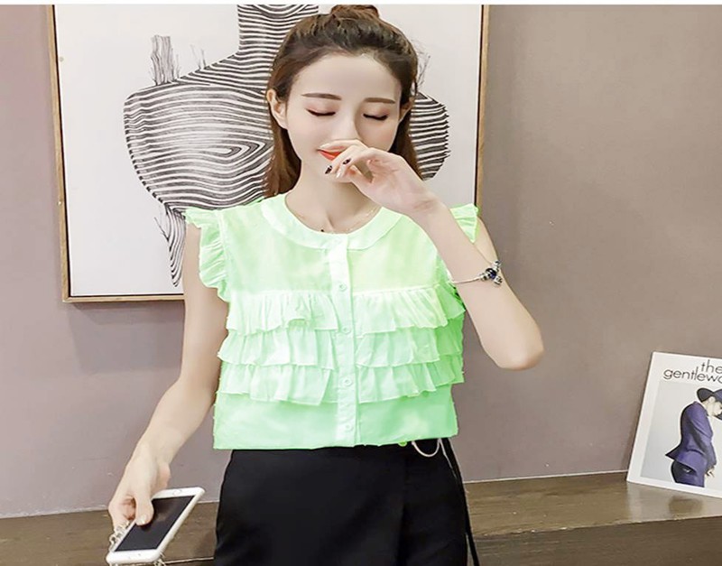 Sơ Mi Phối Bèo Dễ Thương